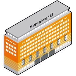 ministerie EZ gebouw eenvoudig illustratie