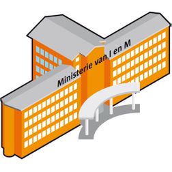 ministerie van IenM eenvoudig gebouw illustratie