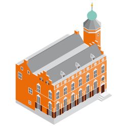 stadhuis gemeente Nijmegen eenvoudig gebouw illustratie