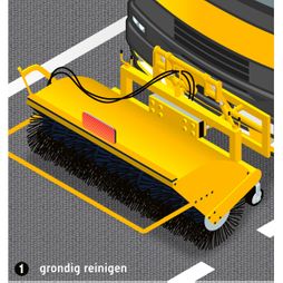 asfalt reiniging machine snelweg illustratie
