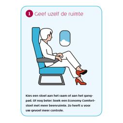 tip tegen vliegangst passagier zitplaats raampje vliegtuig illustratie