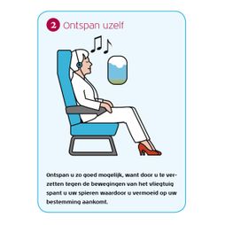 tips tegen vliegangst ontspan muziek luisteren passagier vliegtuig stoel raampje illustratie